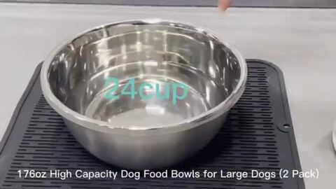 Stainless Steel Large Dog Bowl, 176oz High Capacity Dog Food Bowls