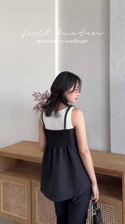 楽天市場】アシンメトリーフリル キャミビスチェ レディース