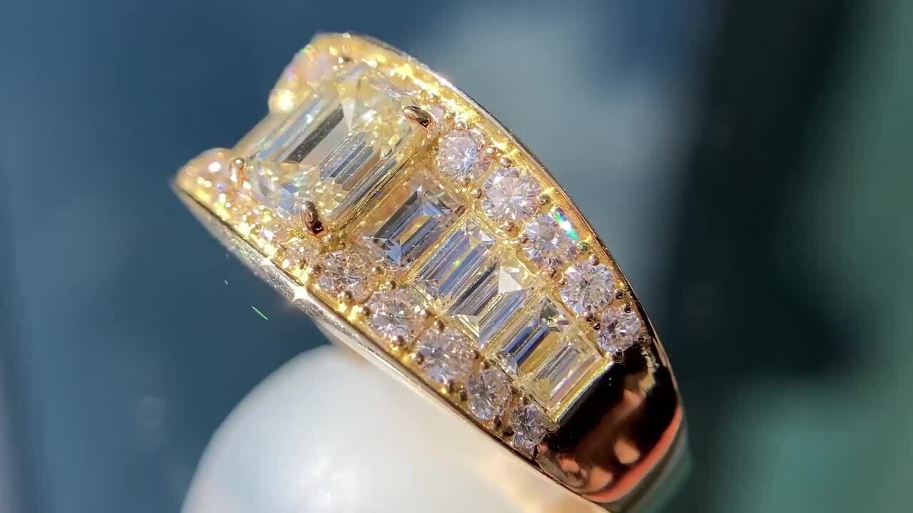 K18　天然ダイヤモンドリング　D1.21ct　サイズ12号　18金　バゲット 楽天市場】指輪 メンズリング 18金 ダイヤモンド K18 18K