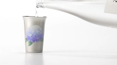 昭和24年 商工省許可証付】沖戸哲郎作 三菱金属製 大雪 純錫 酒杯 二客