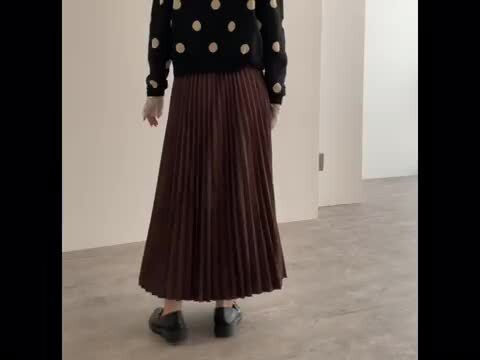 楽天市場】スカート《スウェードロングプリーツスカート 全8色