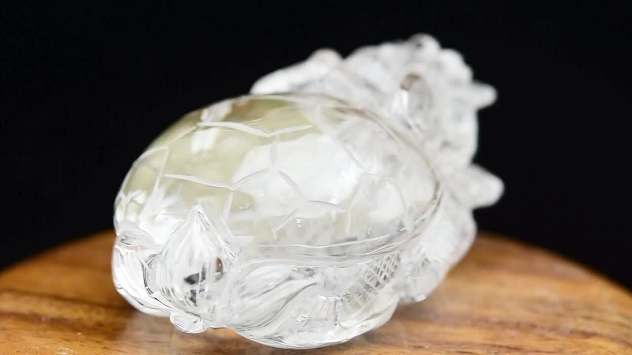 楽天市場】◇正財運◇ 天然 水晶 龍亀 ロングイ彫刻 置物◇最上級の