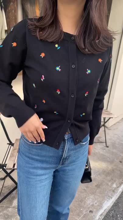 楽天市場】総刺繍 ニット カーディガン ニットカーディガン