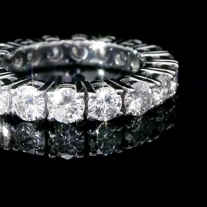 楽天市場】高品質！2.8ct ダイヤモンド K18 WG フルエタニティリング  