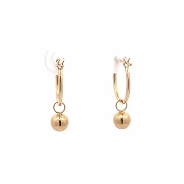 楽天市場】K18 フープピアス チャーム 18K 2way ボールチャーム