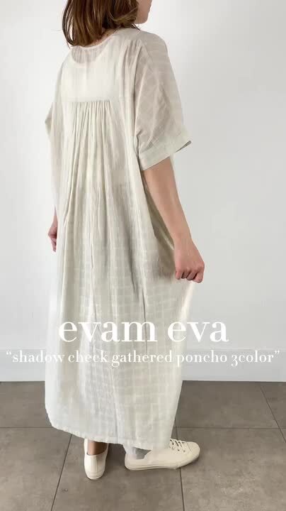 楽天市場】evam eva(エヴァムエヴァ)shadow check gathered poncho  