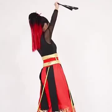 楽天市場】黒 赤 金 チャイナ風 ダンス衣装 セットアップ
