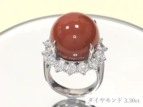 楽天市場】【動画付き】 【ブログ掲載】Pt900 赤サンゴ リング 17.3mm