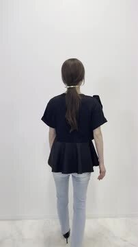 楽天市場】tシャツ ペプラム レディース 半袖 フリル カットソー