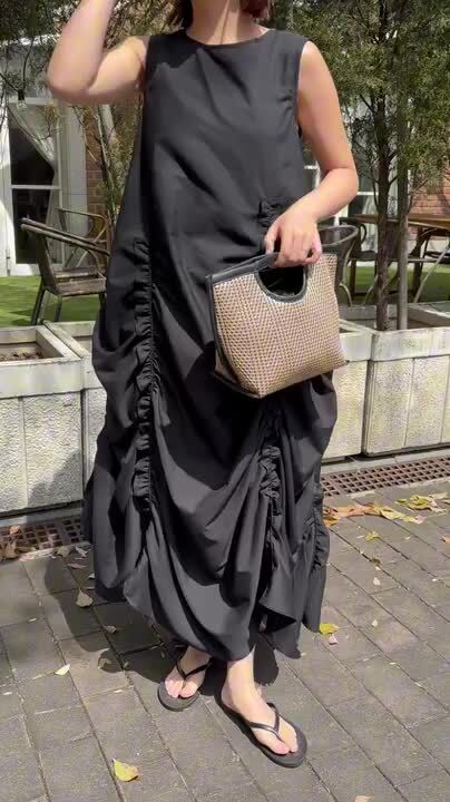 2wayギャザーワンピース　春名亜美　ドノバン　コラボ　マキシ丈　コラボワンピ 2wayギャザーワンピース 春名亜美 ドノバン コラボ マキシ丈