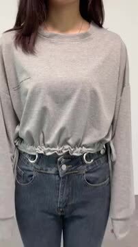 todo ブラック 長袖 トップス トップス ショート丈 2way ロゴ ギャザー 長袖 ラウンドネック