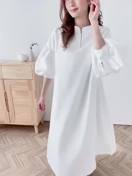 ボリューム袖 ロングワンピース S〜XL ウエストシェイプ 楽天市場】【半額クーポン対象】ハーフジップワンピース ロング