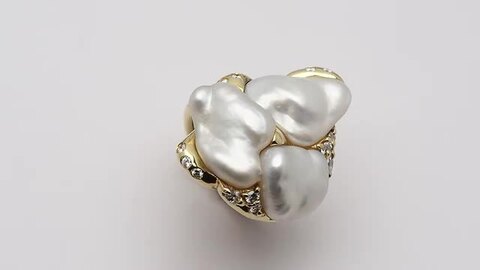 楽天市場】K18 南洋ケシ真珠 リング 白蝶パール 指輪 18金 イエロー