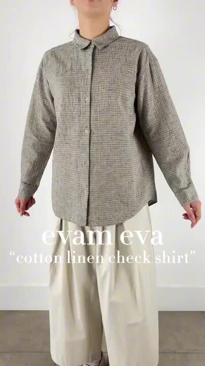 エヴァムエヴァ　evam eva 　linen square shirt evameva (エヴァムエヴァ) linen square shirts / リネン