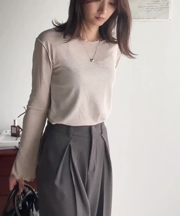 bluemarine リボンジャガード半袖ジャケット 00-102 AZUL BY MOUSSY | カットジャガードトッパージレ (ベスト