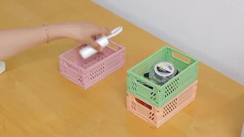 楽天市場】【3つセット】卓上折りたたみバスケット 積み重ね