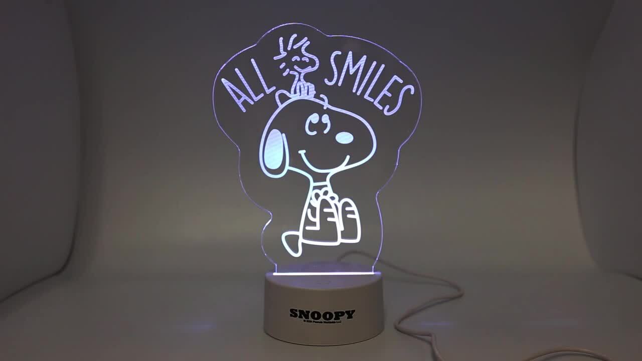 楽天市場】スヌーピー LEDアクリル 3D ライトスタンド 簡単操作