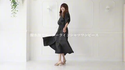 【韓国発ブランド】エキゾチックスリットロングワンピース セール】ウエストマーク袖スリットロングワンピース（ワンピース