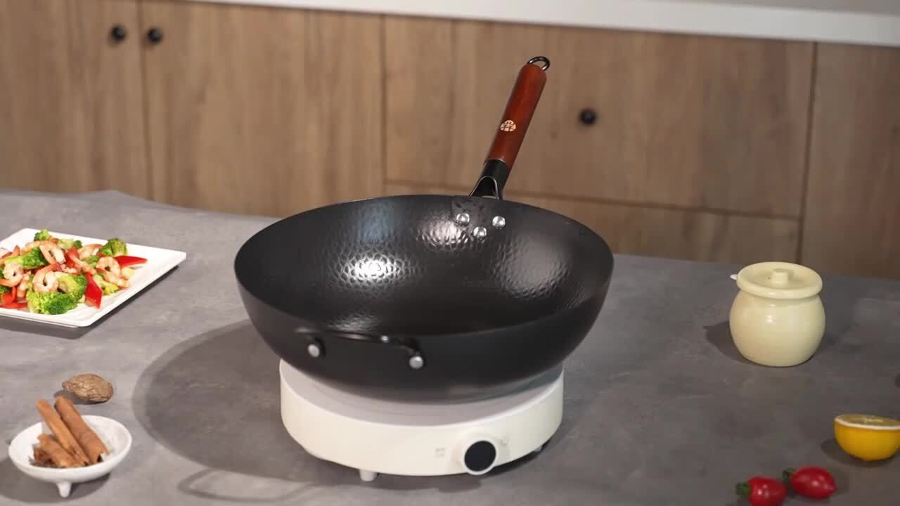 両耳鍋 鉄鍋 キッチン 鋳物鍋 炒め物用品 かき混ぜカバー フライパン