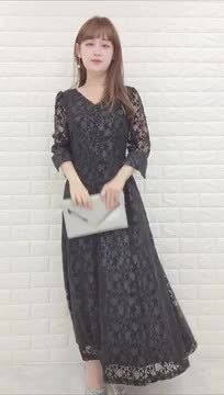 未使用ピンキーアンドダイアン　袖口フレアレースワンピース URBAN PRECIOUS］レースアクセントワンピース | PINKY&DIANNE