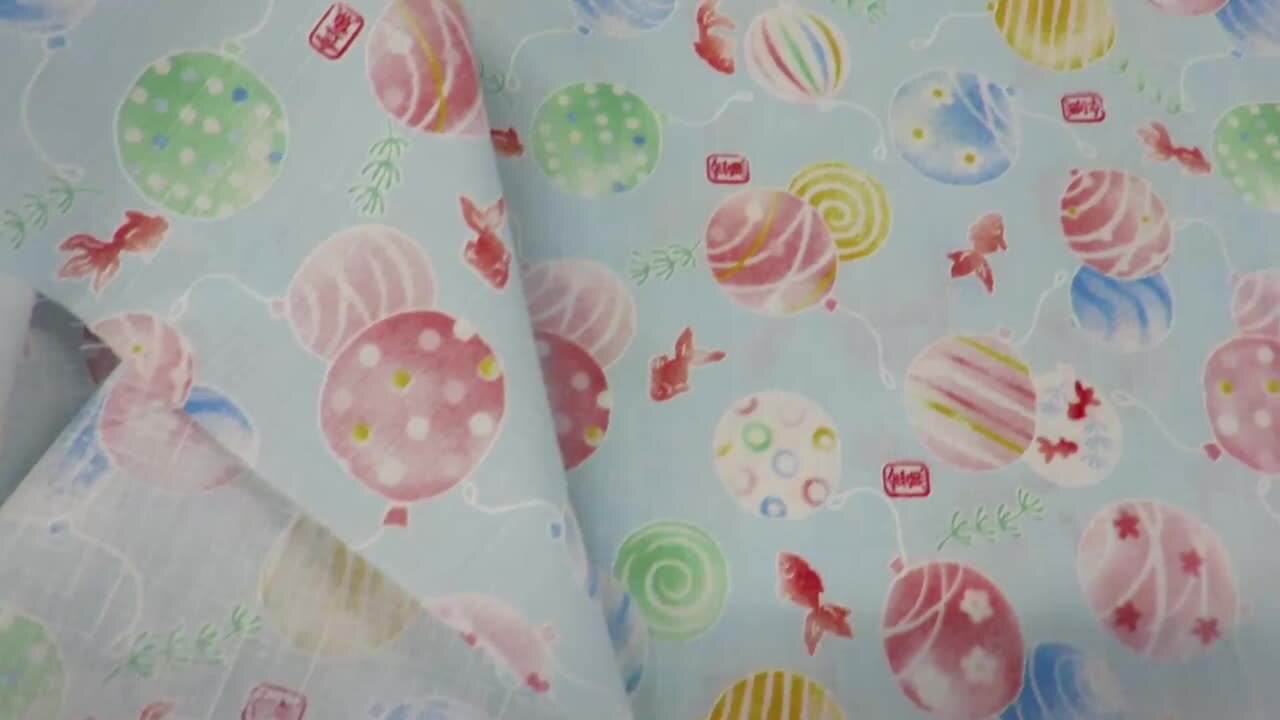 楽天市場】サザンクロス 水風船金魚 ライトブルー 和柄ドビー