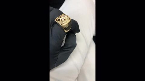 楽天市場】指輪 メンズリング 18金 K18 18K 印台リング