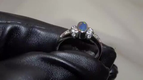 楽天市場】天然ブラックオパール リング 指輪 天然ダイヤモンド