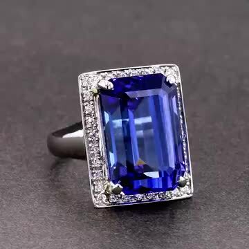 楽天市場】タンザナイト リング 16.22ct エメラルドカット