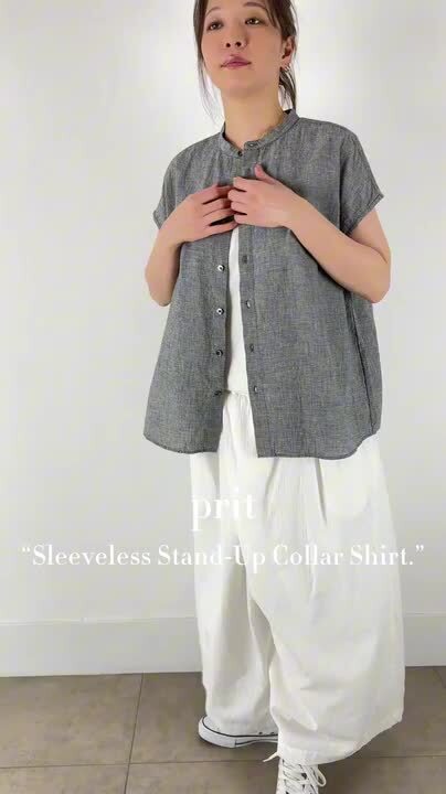 〘新品/未使用〙prit 　スタンドネック半袖オーバーシャツ　日本製 楽天市場】Prit プリット 60／1超長綿オーガニックタイプ