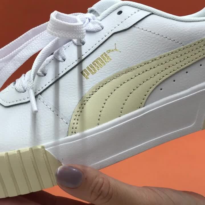【美品】PUMAプーマ 厚底ローカットスニーカー24cmホワイト白ゴールド金 PUMA - プーマ スニーカー 白 ゴールド 新品同様 24.5の通販 by