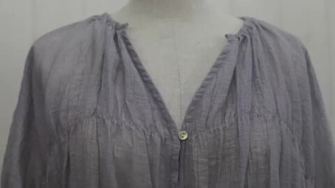 agnes b シルクフラワーブラウス ワッシャー シワ加工 18AW agnes b シルクフラワーブラウス ワッシャー シワ加工 18AW