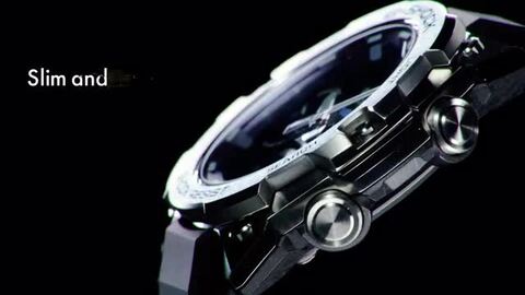 G-SHOCK CASIO G-STEEL ブラック×シルバー Casio Men's G-Steel G-SHOCK Quartz Solar Watch, Resin Strap