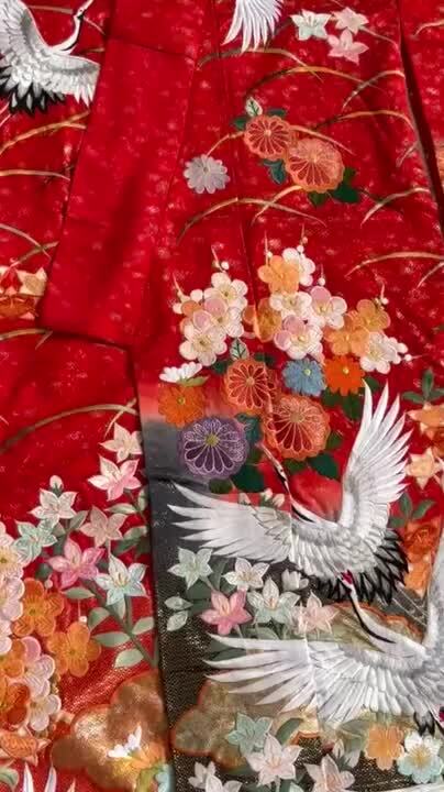 楽天市場】色打掛 レンタル miiu_325 飛翔鶴に梅紅葉 結婚式
