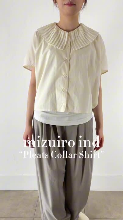 楽天市場】mizuiro ind (ミズイロインド)pleats collar shirt