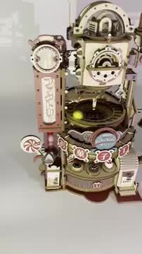 ●完成品 ROKR 電動ウッドクラフト おかし工場● ROKR 立体 パズル 3d 木製 ウッド チョコレート工場 新規発売 14+ すぐ