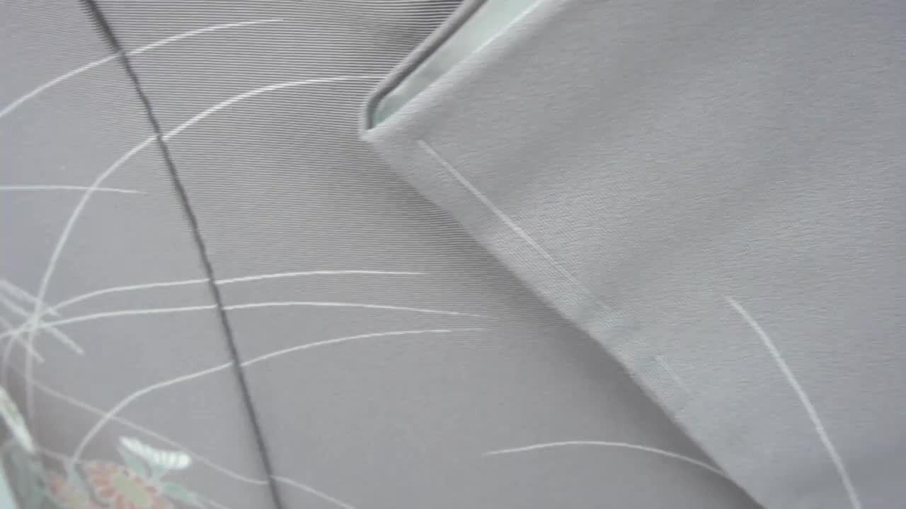 楽天市場】【 中古 】 訪問着 正絹 手描き友禅 灰色 うさぎ お月