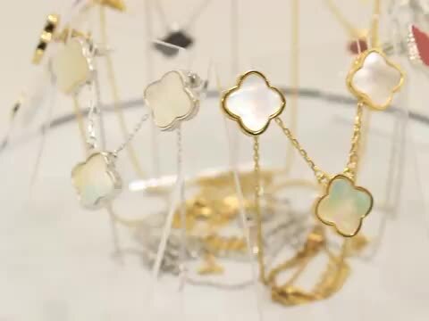 楽天市場】クローバー ネックレス ピアス 5花 ブレスレット 【3