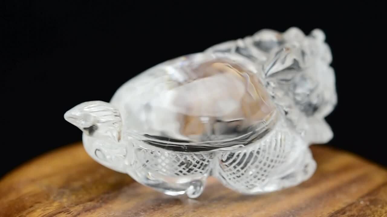 楽天市場】◇正財運◇ 天然 水晶 龍亀 ロングイ彫刻 置物【約204.7g