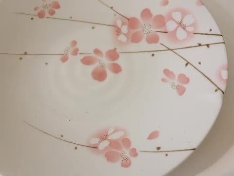 桜の花模様 ピンク 陶器皿 説明文ご覧ください! kawa002.jpg