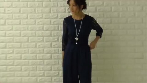 ジャンプスーツ パンツ 長袖 パフ袖 ワイドレッグ 韓国 SALE 1724s014_00.jpg