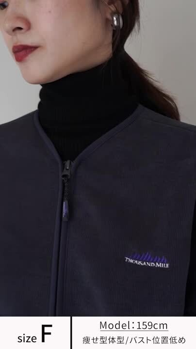 THOUSAND MILE/サウザンドマイル新品ニットフリースジップカーディガン THOUSAND MILE（サウザンドマイル） ニットフリース ジップ