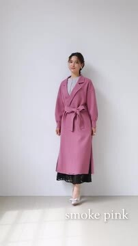 Her lip to ダークブラウン ロングコート S callautia ステンカラーロングコート[品番：AMTW0009712