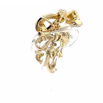 平和堂貿易　動く　ブローチ　刻印　あり　金　750　PT950　0、28カラット 平和堂貿易 動く ブローチ 刻印あり 金750 PT950 ダイヤモンド0、28