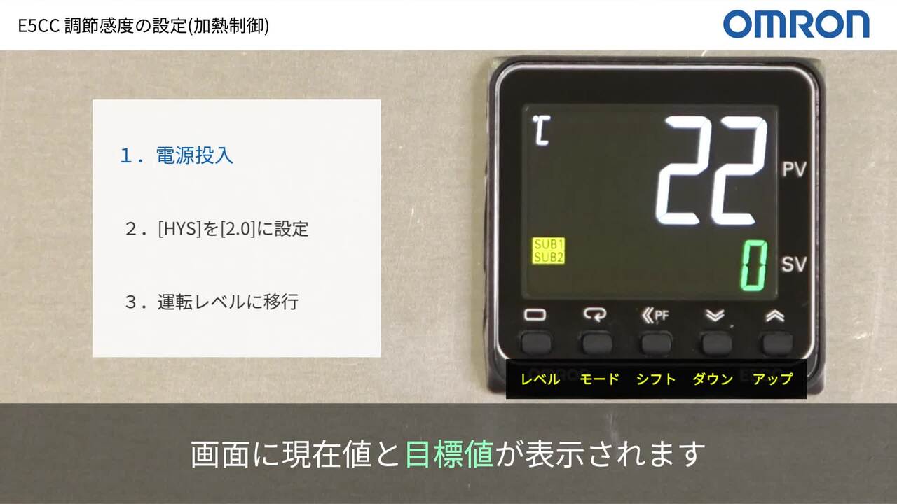 動画付き】温度調節器(デジタル調節計E5CCなど)でON/OFFの温度幅を設定したい。手順を教えて下さい｡（ON/OFF制御､加熱制御） -  製品に関するFAQ | オムロン制御機器