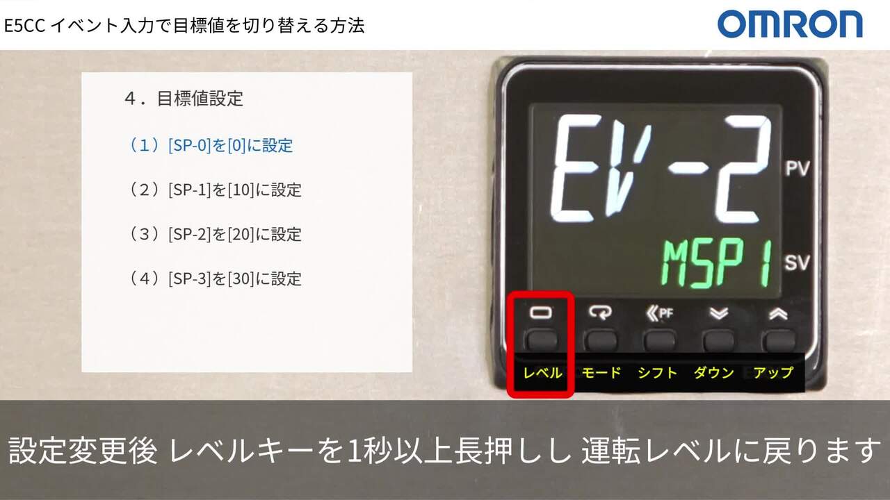 動画】温度調節器(デジタル調節計E5CCなど)のイベント入力で複数の目標