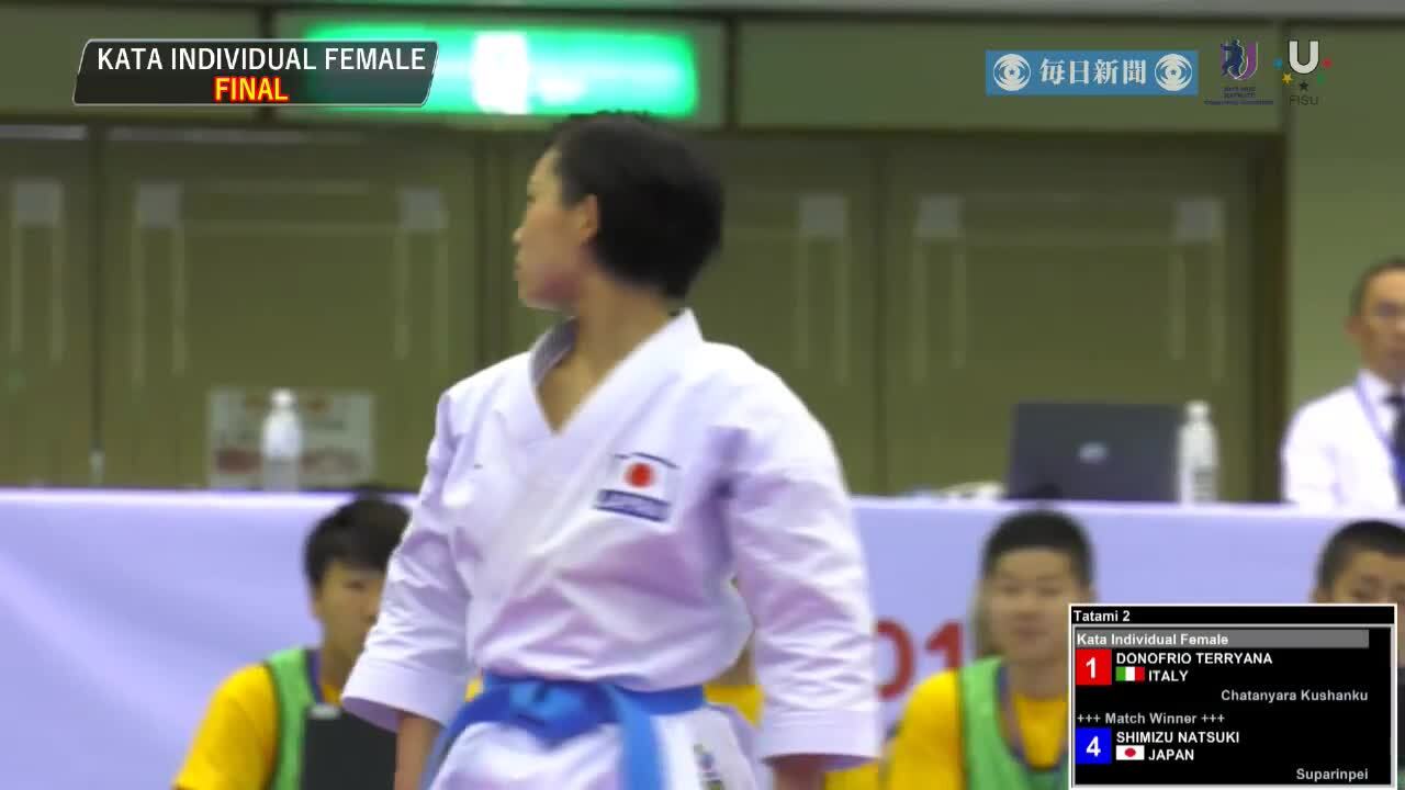 2018 FISU 世界大学空手道選手権大会 男女個人形 決勝 - 毎日動画