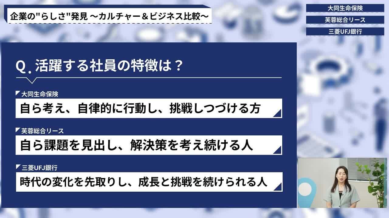 大同生命保険、芙蓉総合リース、三菱UFJ銀行 |「動画版業界地図」金融業界編のサムネイル
