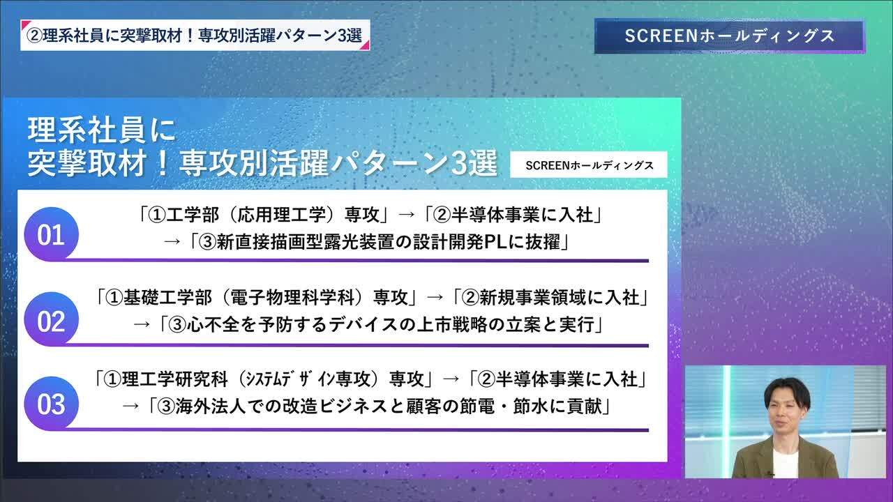 SCREENホールディングス | 理系編ワンキャリオンライン合説（2024年6月配信）のサムネイル