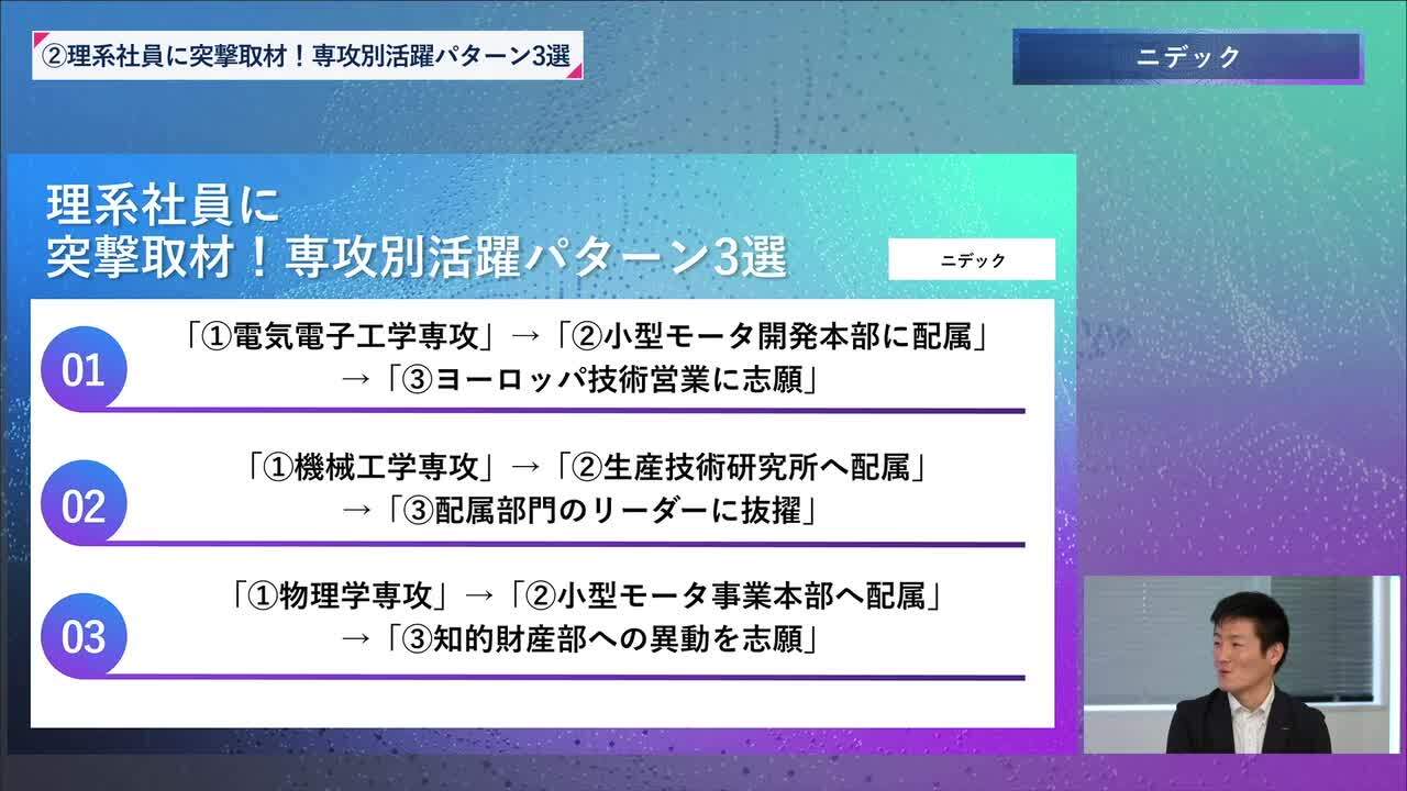 ニデック | 理系編ワンキャリオンライン合説（2024年6月配信）のサムネイル