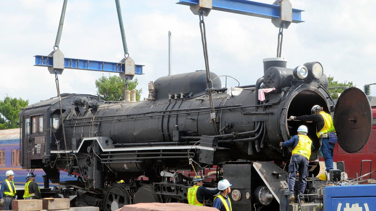 D51が合体、雄姿ふたたび 分割して引っ越し、保存へ [茨城県